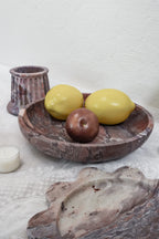Large Viola Marble Pedestal Bowl--Two Pieces