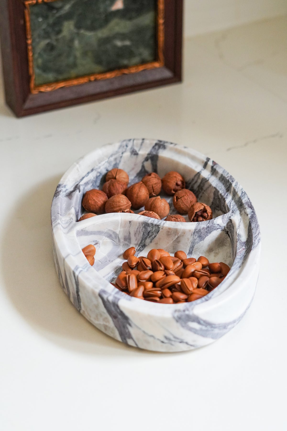 Italian Calacatta Viola Marble Divided Tray