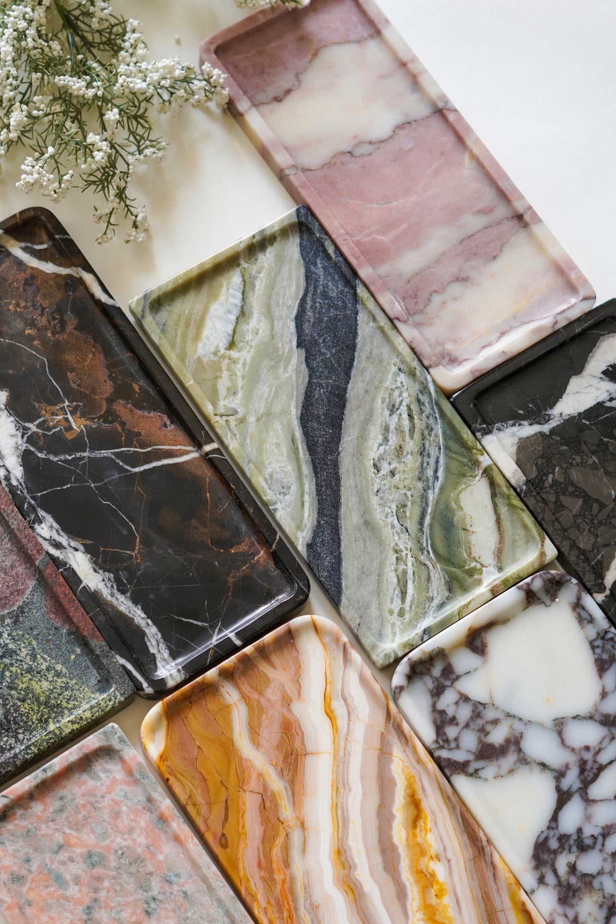 Rectangular Marble Tray-- Various Colors
