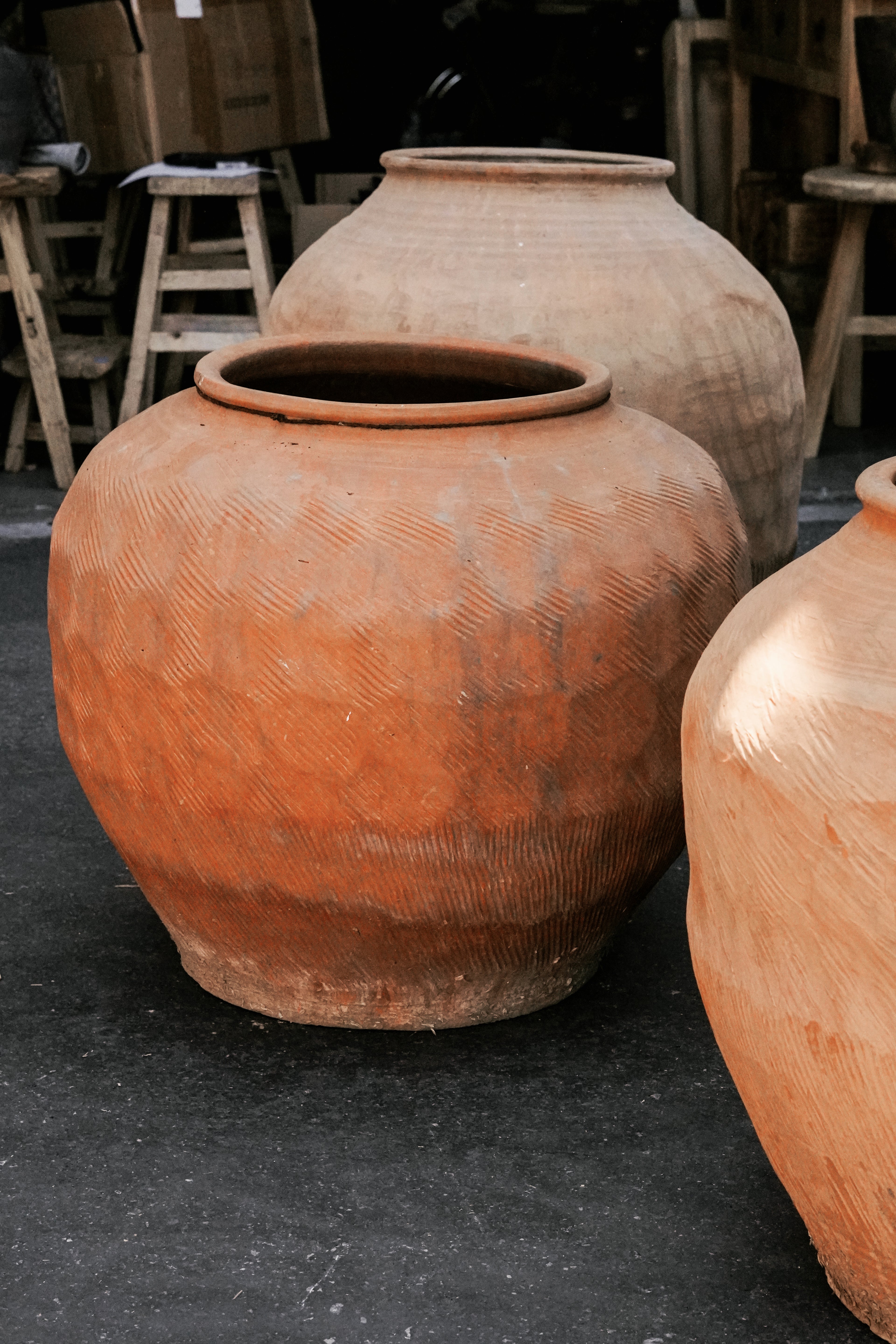 large earthenware plant pots Large Vintage Rustic Ceramic Pot, Wabi-Sabi Vessel, Farmhouse Planter – Queena Clay