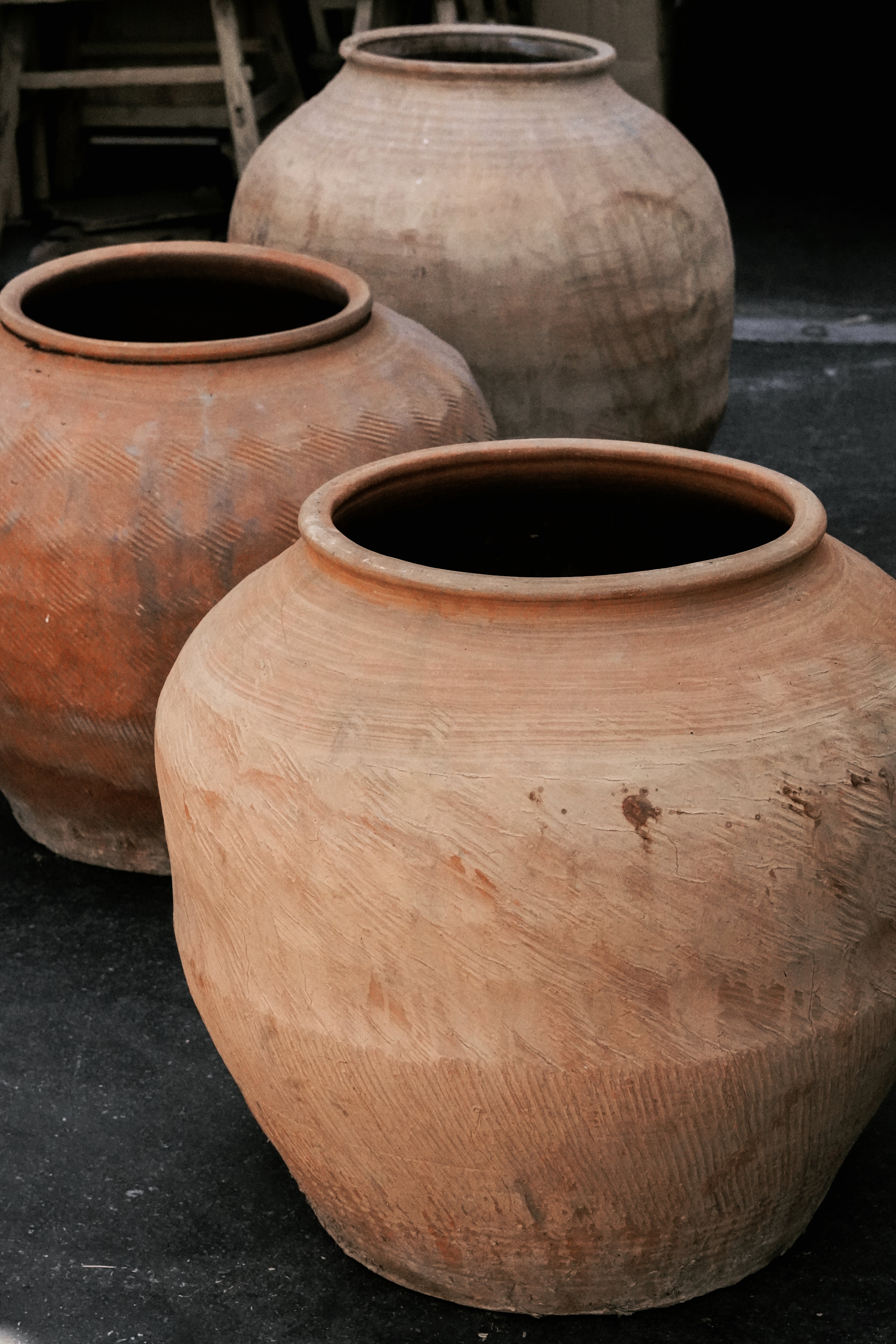 clay plant pots for sale Large Vintage Rustic Ceramic Pot, Wabi-Sabi Vessel, Farmhouse Planter – Queena Clay