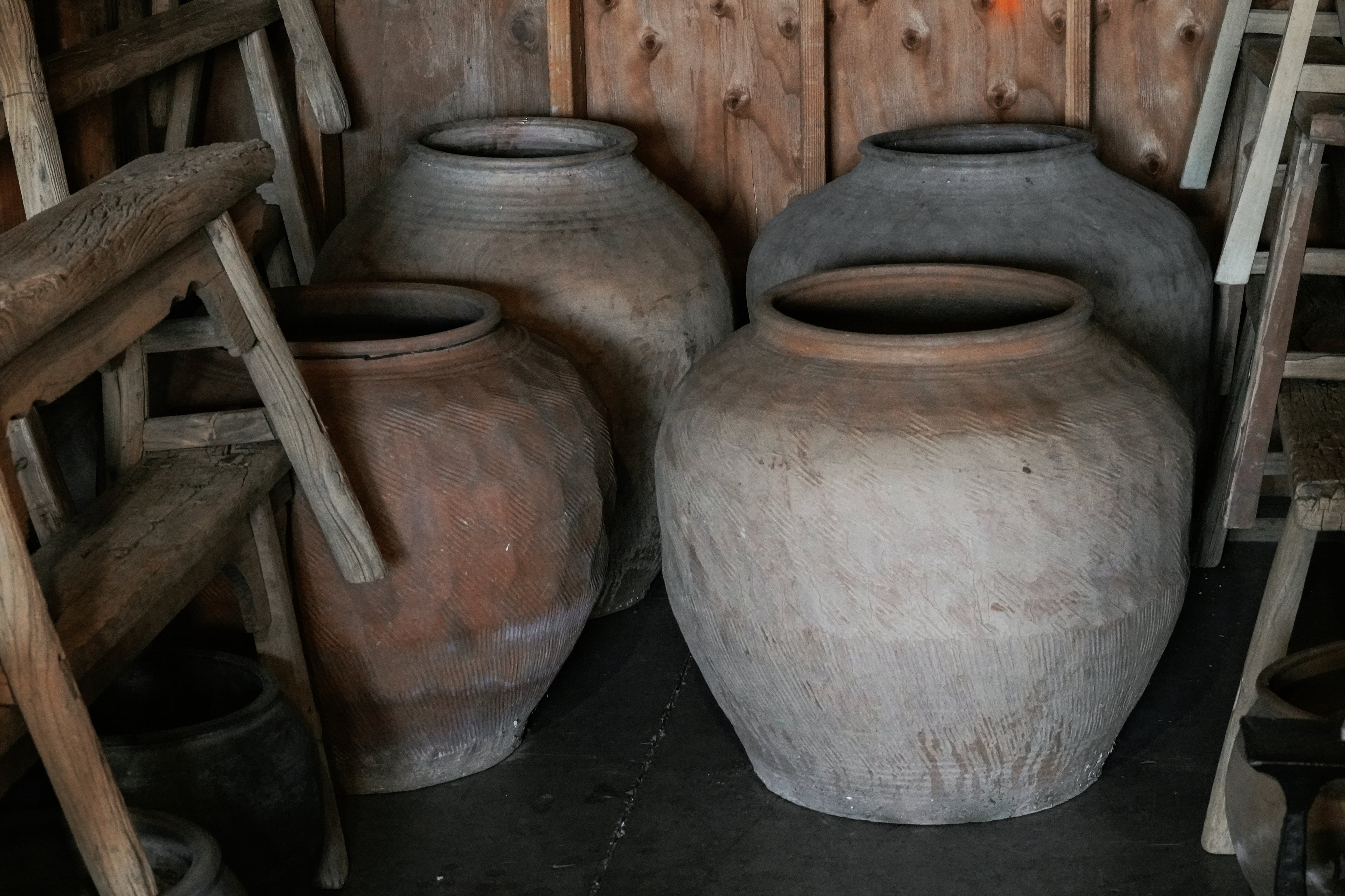 Vintage Rustic Terracotta Brown Pot, Vessel Planter - XLarge