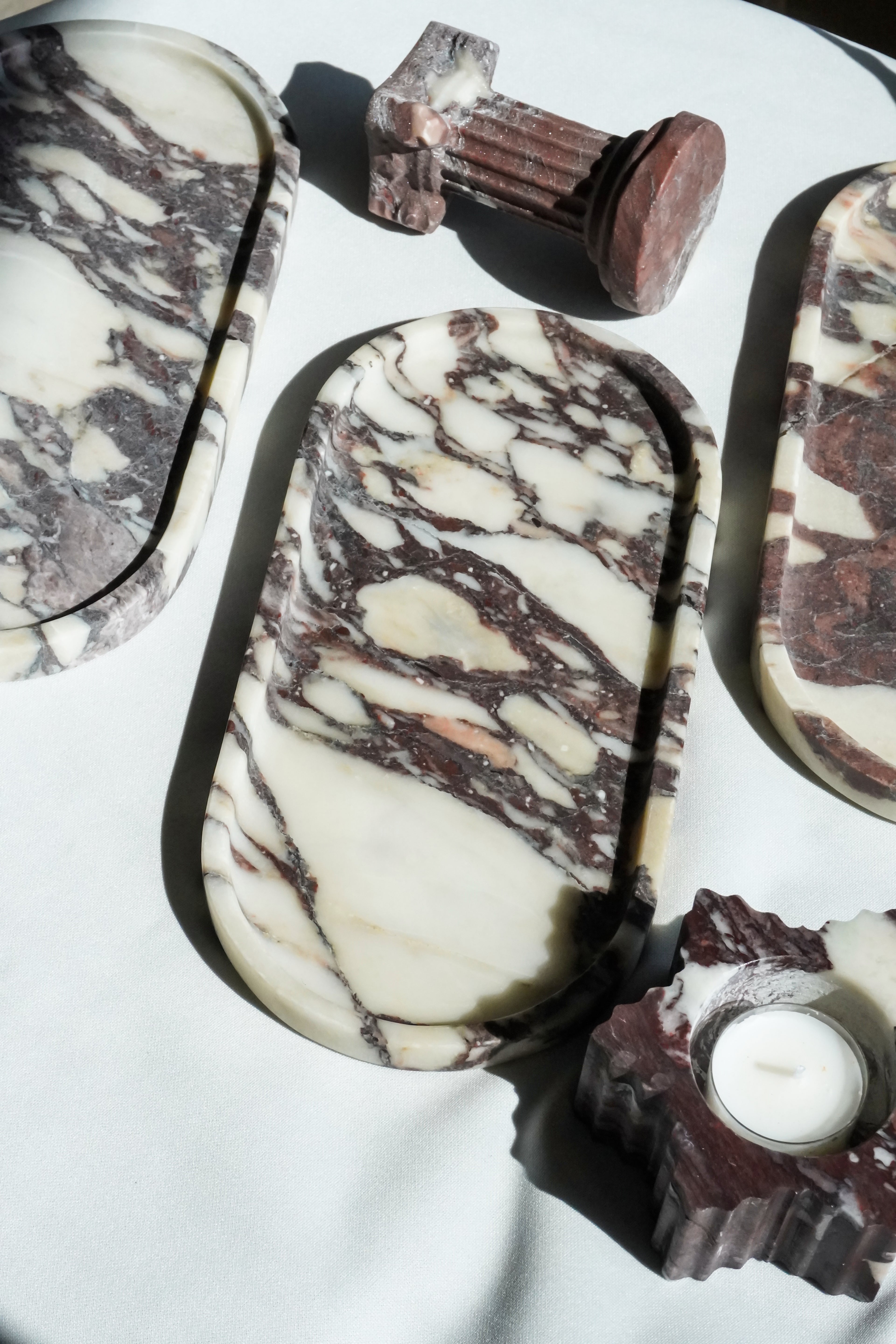 Oval Marble Tray--Various Colors