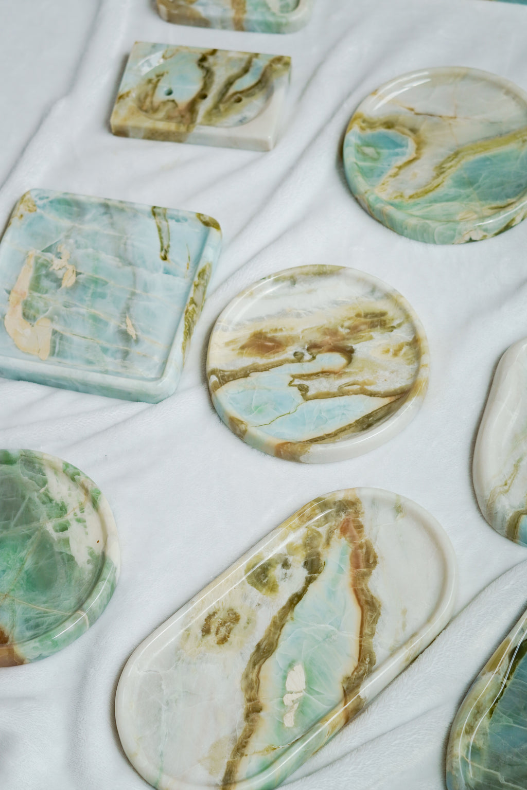 Luxury Green Blue Marble Tray Collection---Various Shape