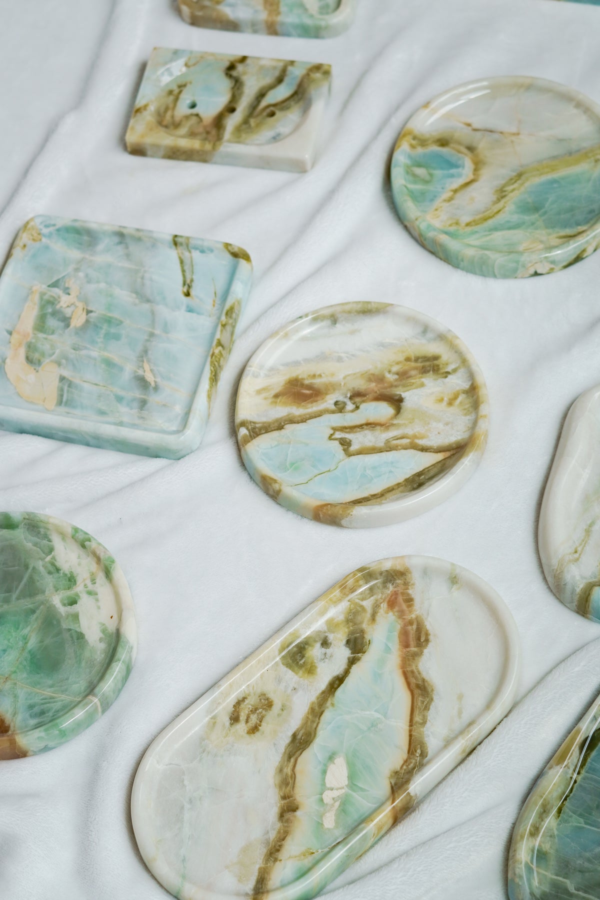 Luxury Green Blue Marble Tray Collection---Various Shape