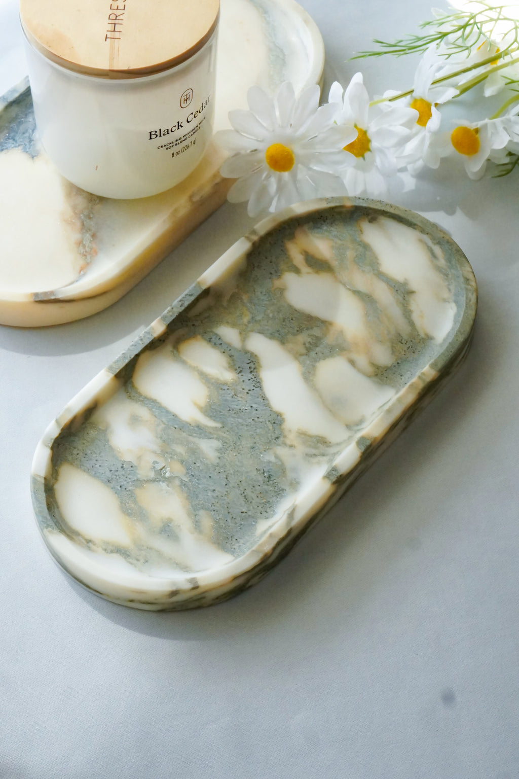 Oval Marble Tray--Various Colors