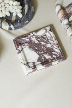 Italian Calacatta Viola Square Marble Tray--Carved Edge
