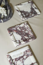 Italian Calacatta Viola Square Marble Tray--Carved Edge