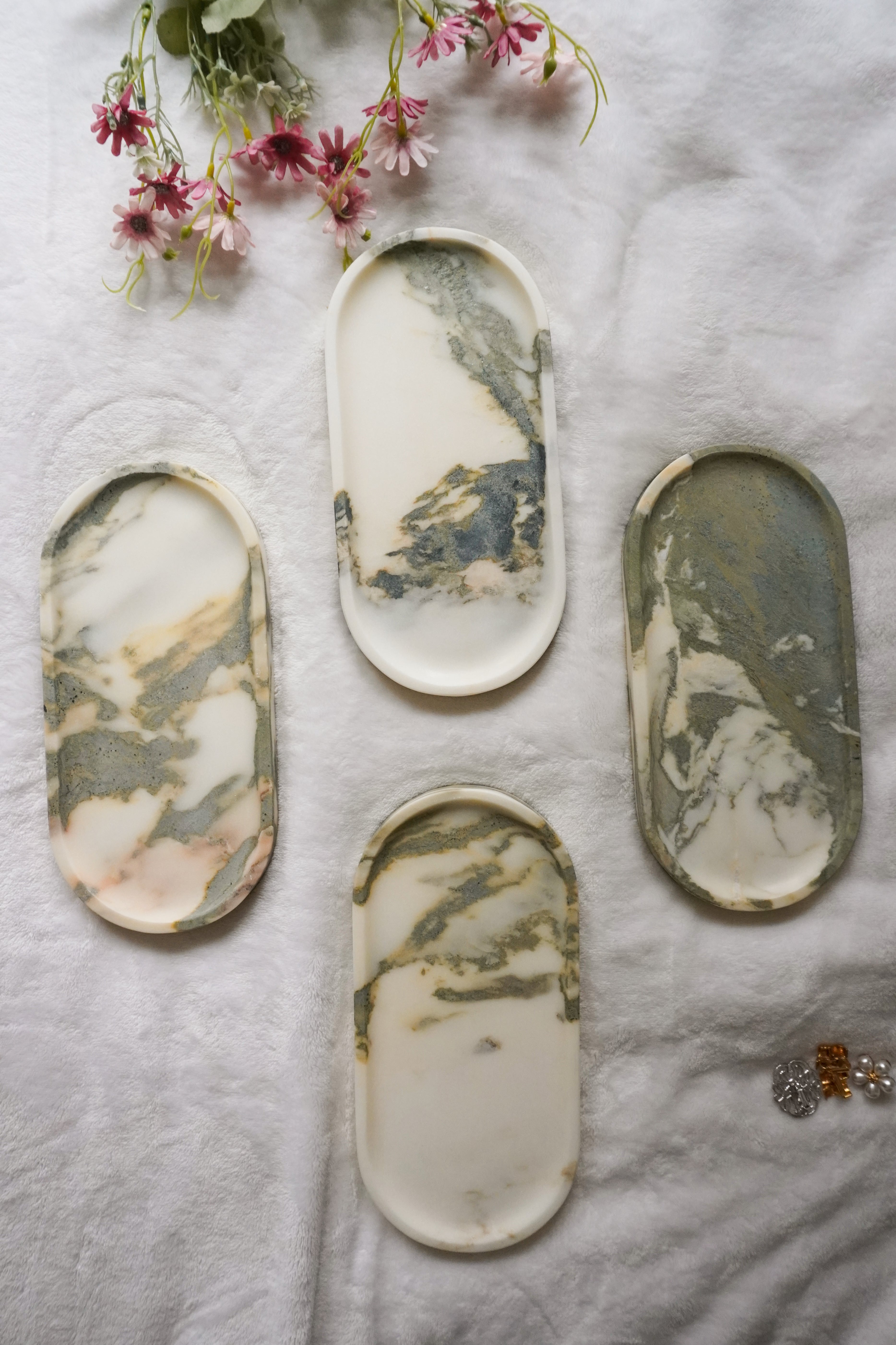 Oval Marble Tray--Various Colors