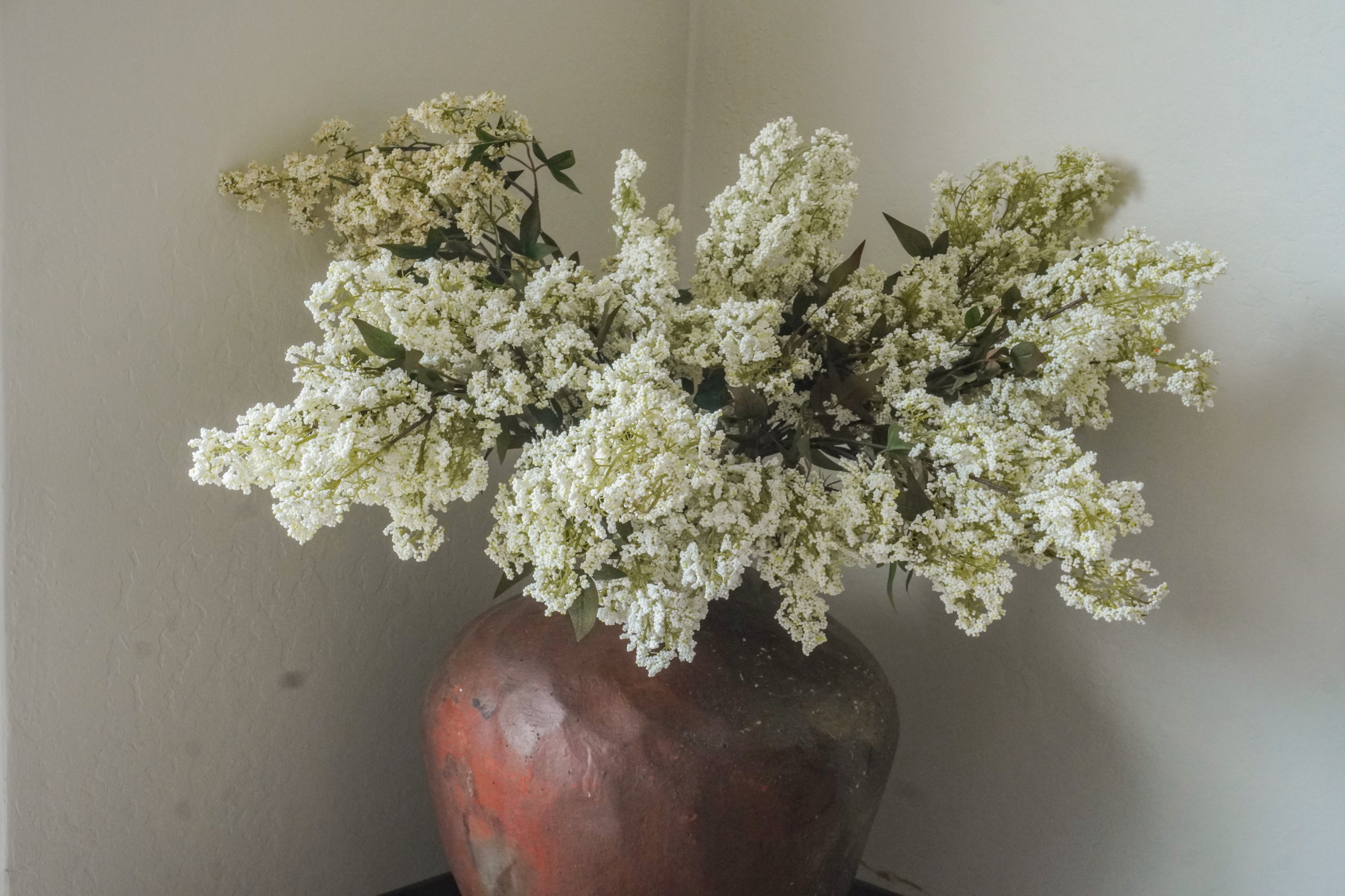 Artificial Berry With Leaves,White, 43''