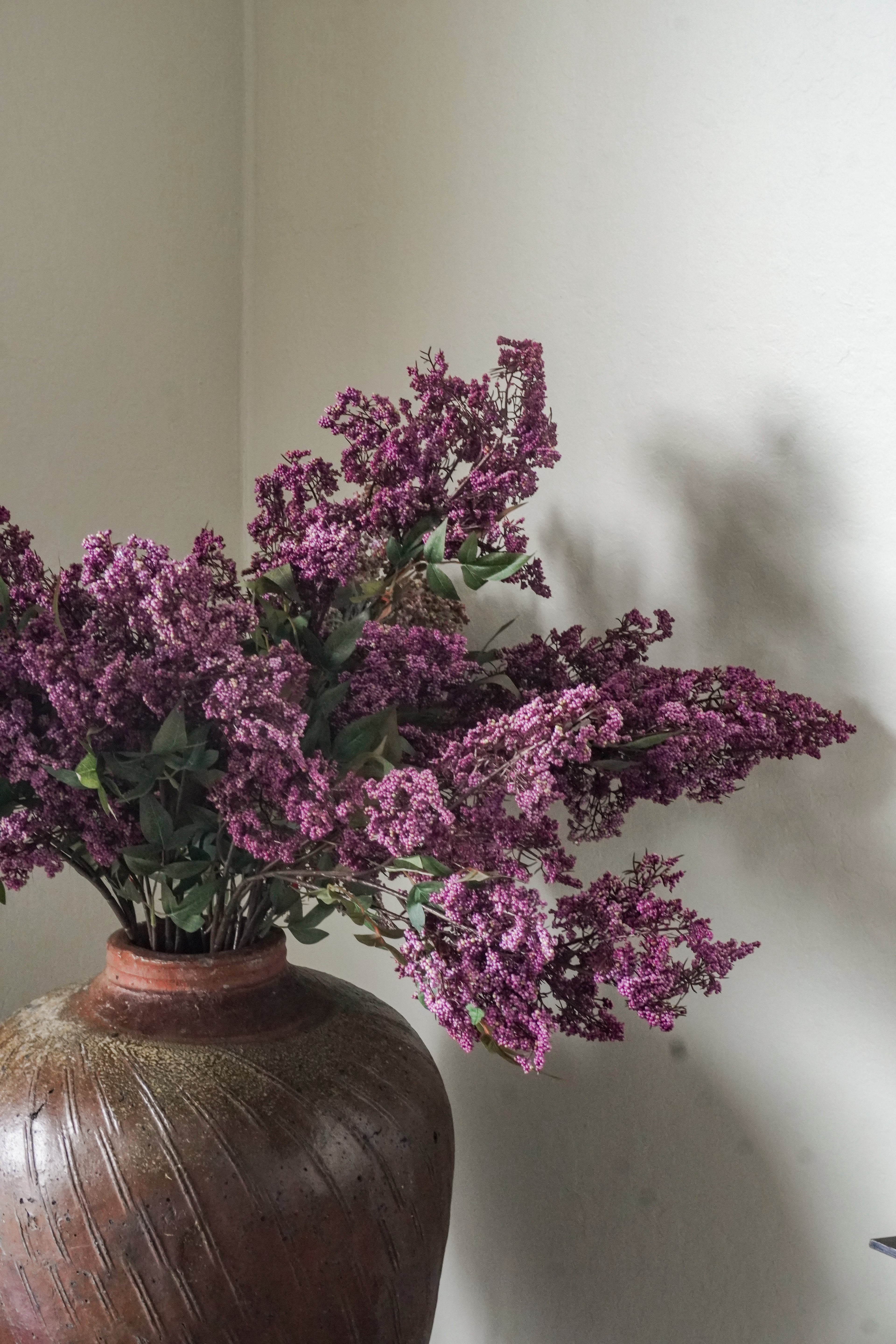 Artificial Berry With Leaves,Dark Purple,43''