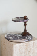 Italian Calacatta Viola Marble Two Tier Stand