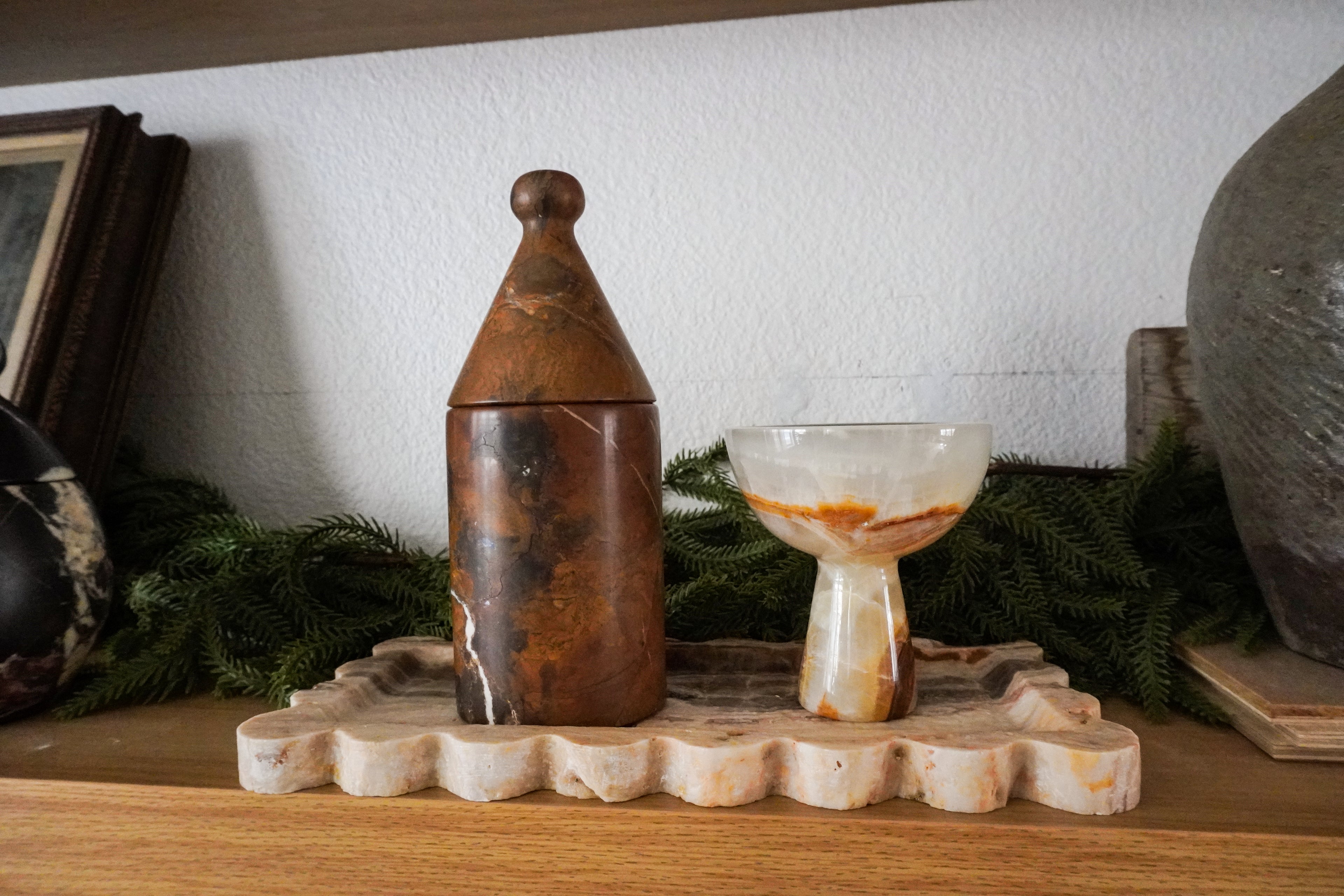 Scalloped Marble Tray--Multiple Colors