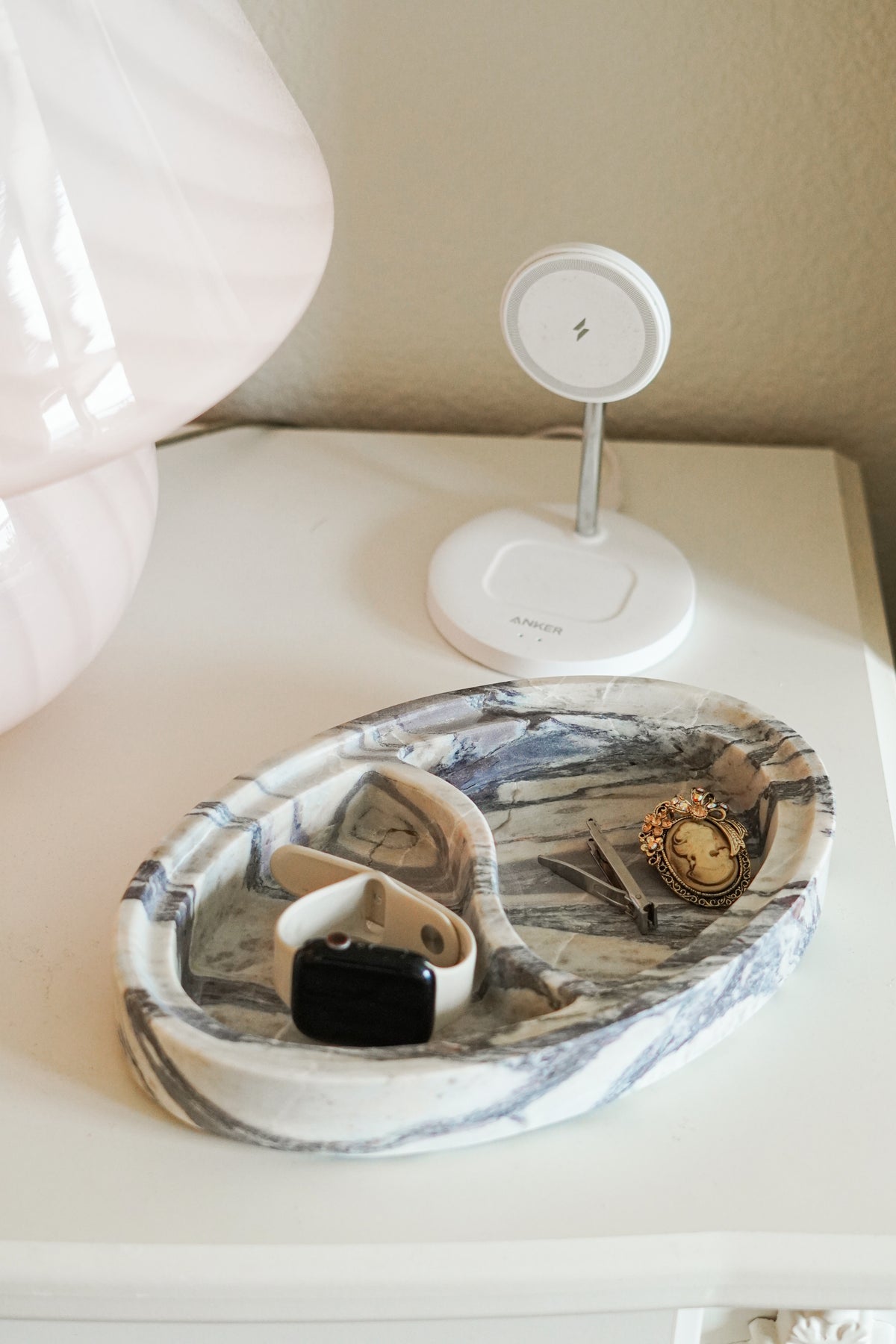 Italian Calacatta Viola Marble Divided Tray