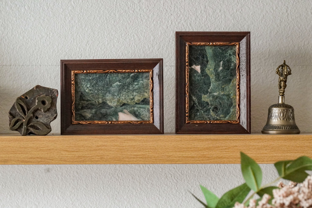 Small Marble Wall Artwork Collection--Green Pink