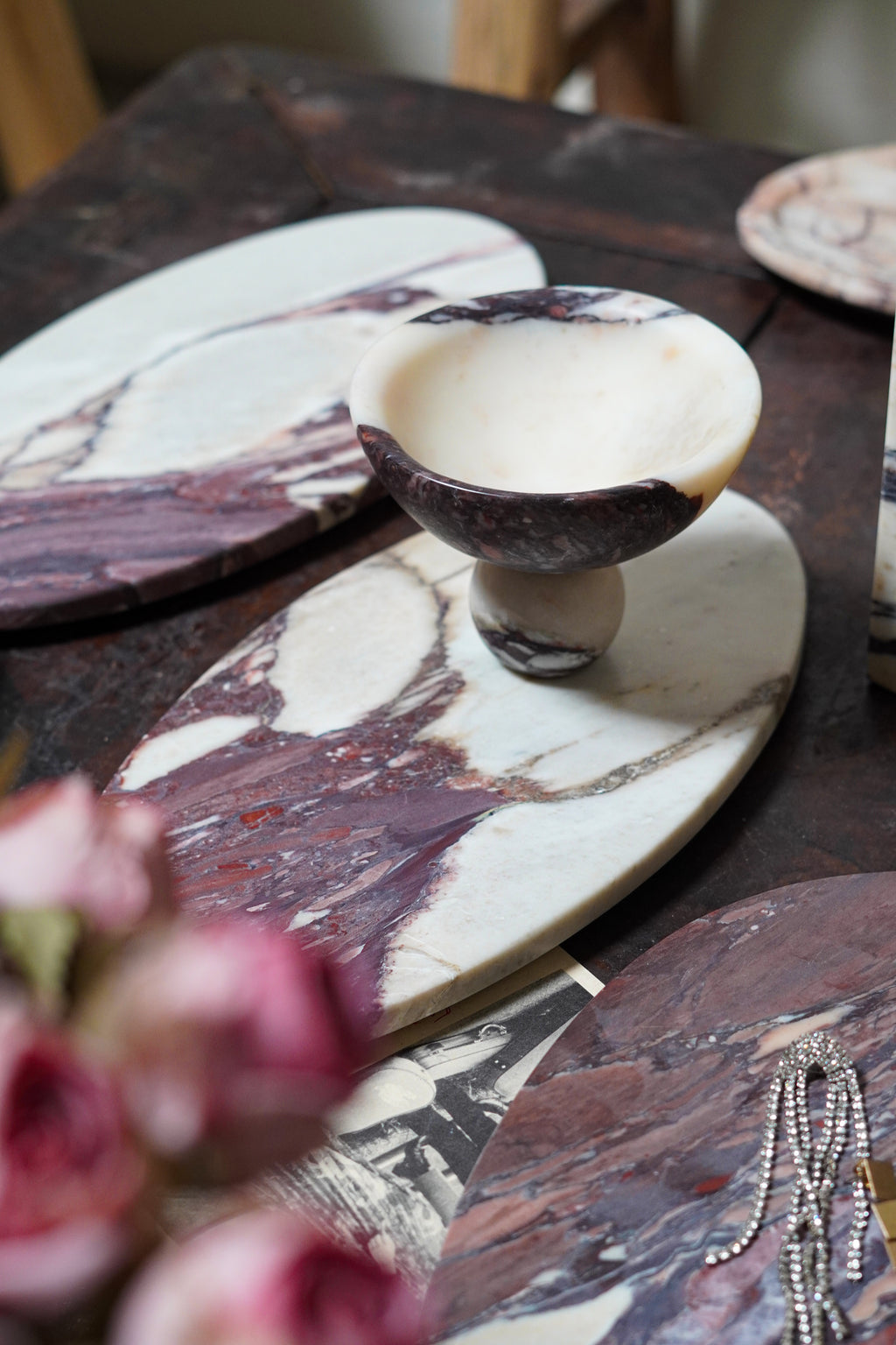 Italian Calacatta Viola Large Oval Tray