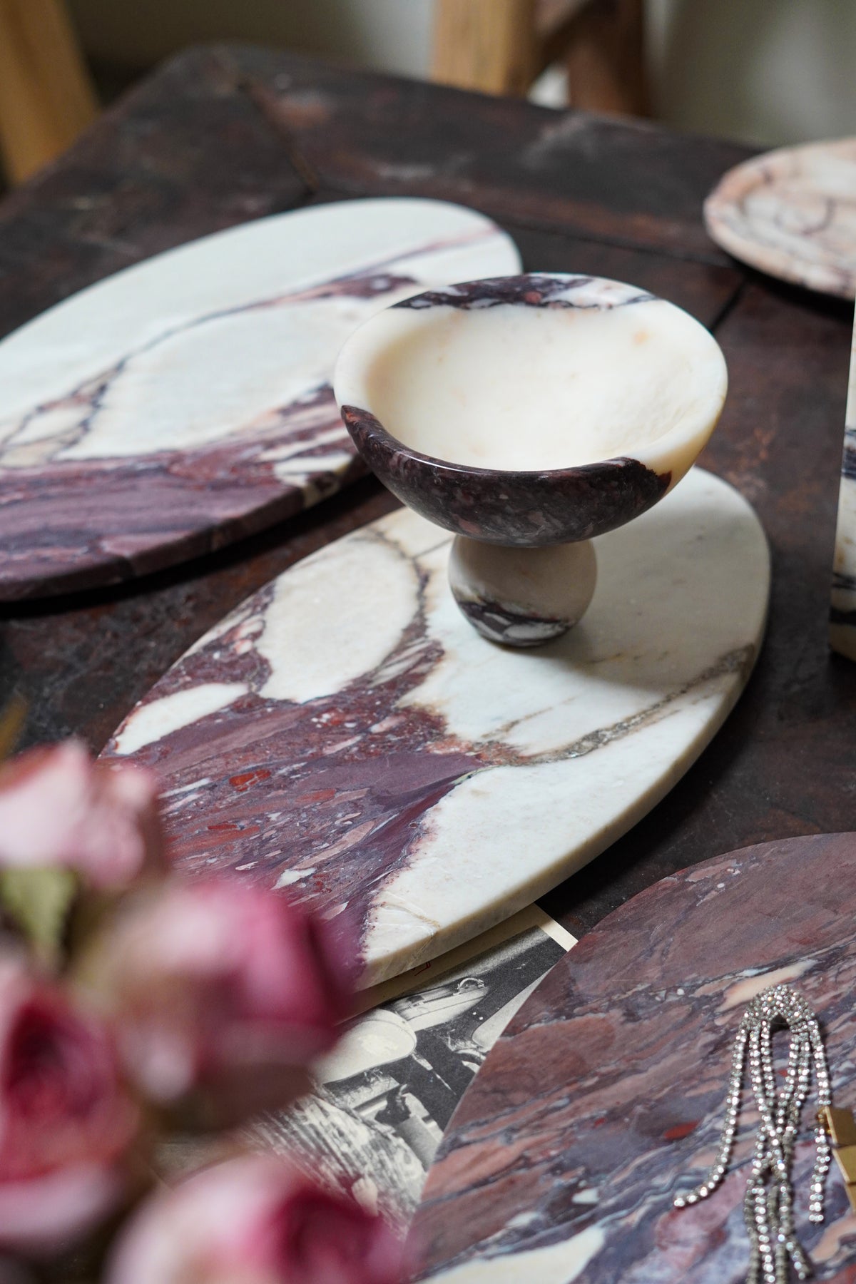 Italian Calacatta Viola Large Oval Tray