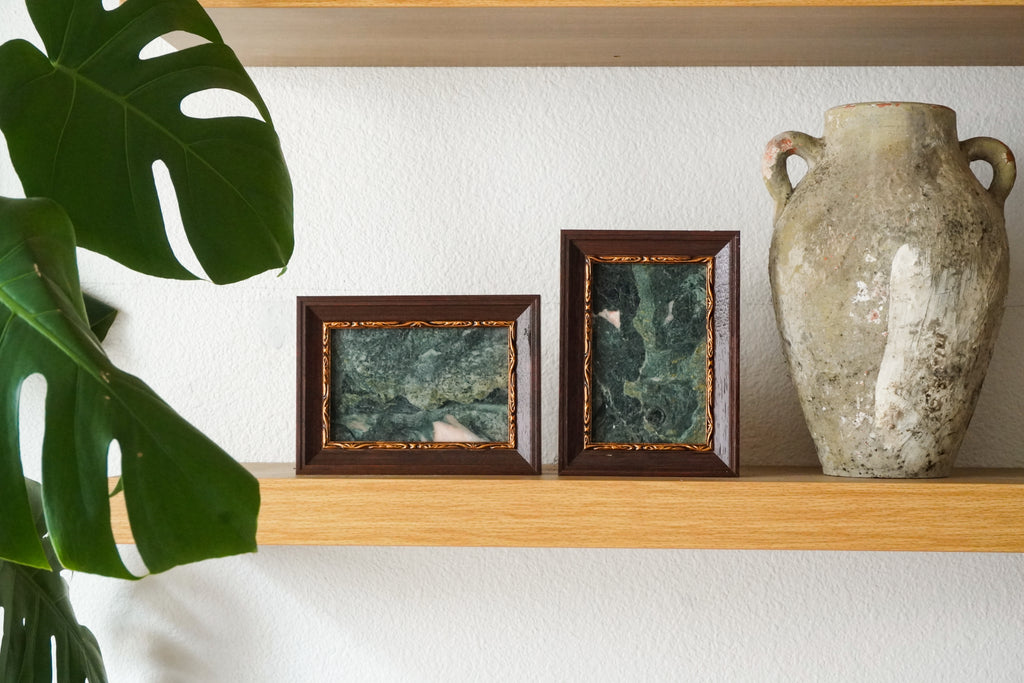 Small Marble Wall Artwork Collection--Green Pink