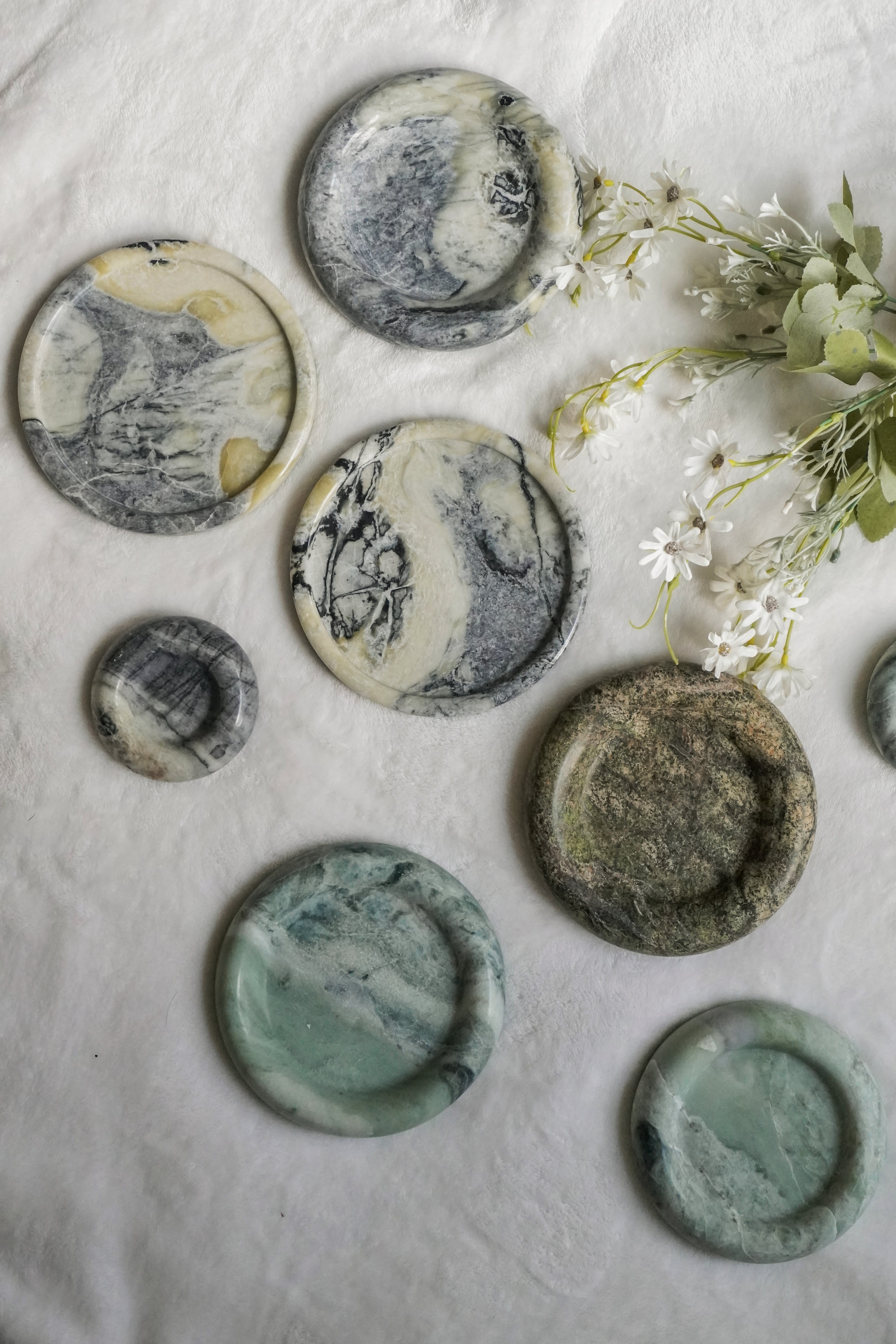 Round Marble Catchall Tray--Multiple Colors