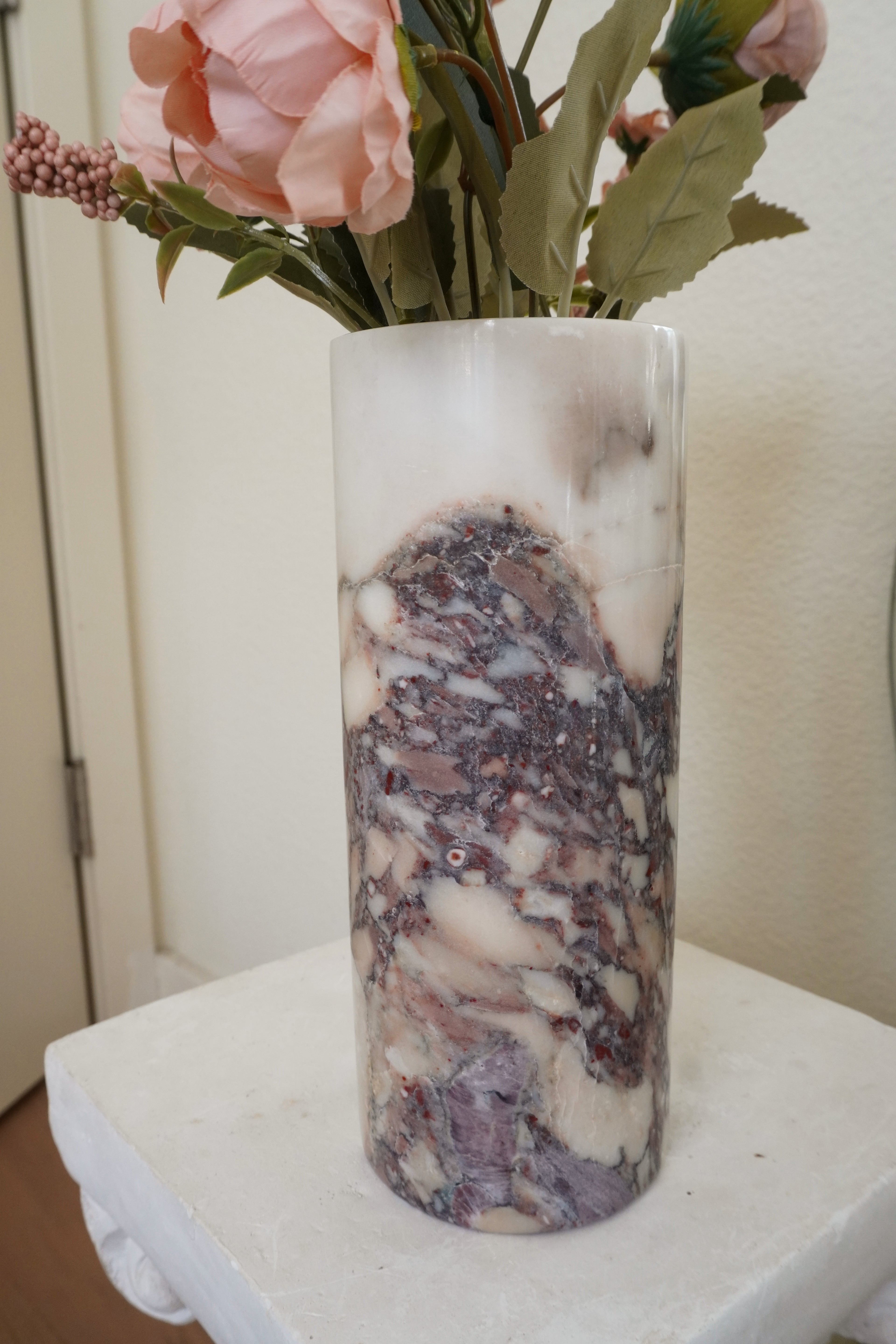 Calacatta Viola Cylinder Marble Vases