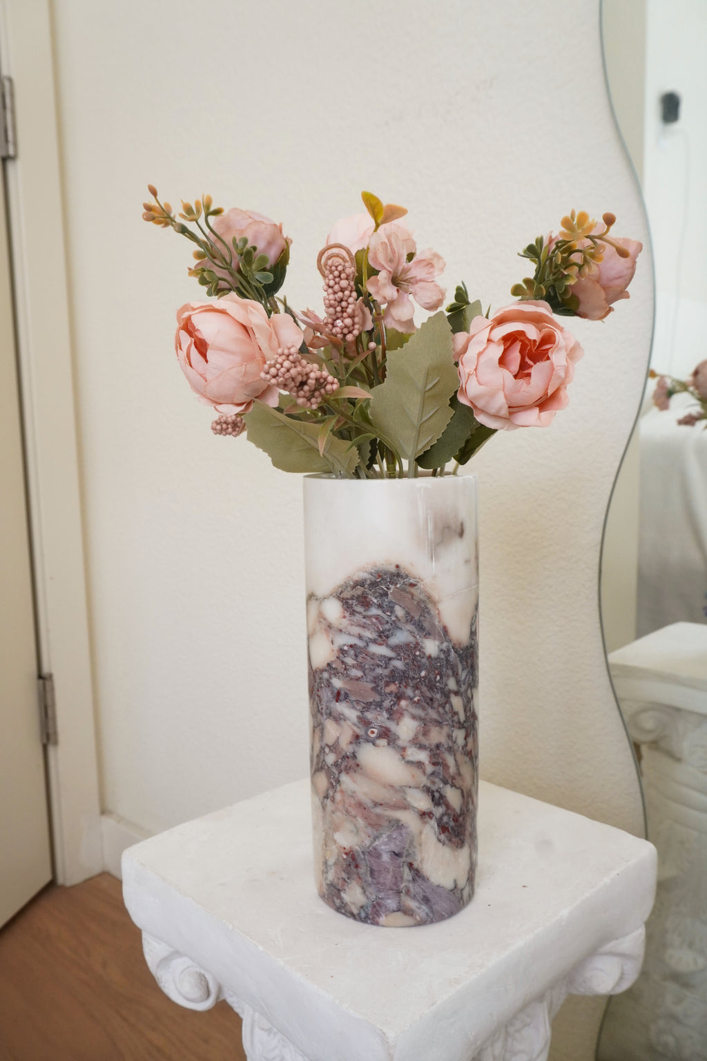Calacatta Viola Cylinder Marble Vases