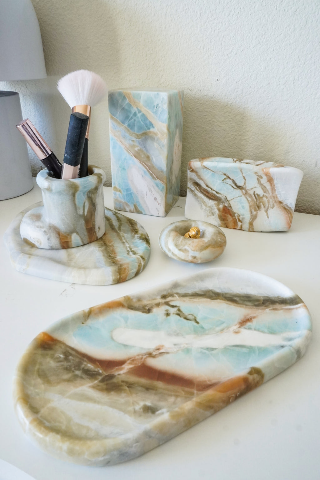 Blue Onyx Vanity Decor Set