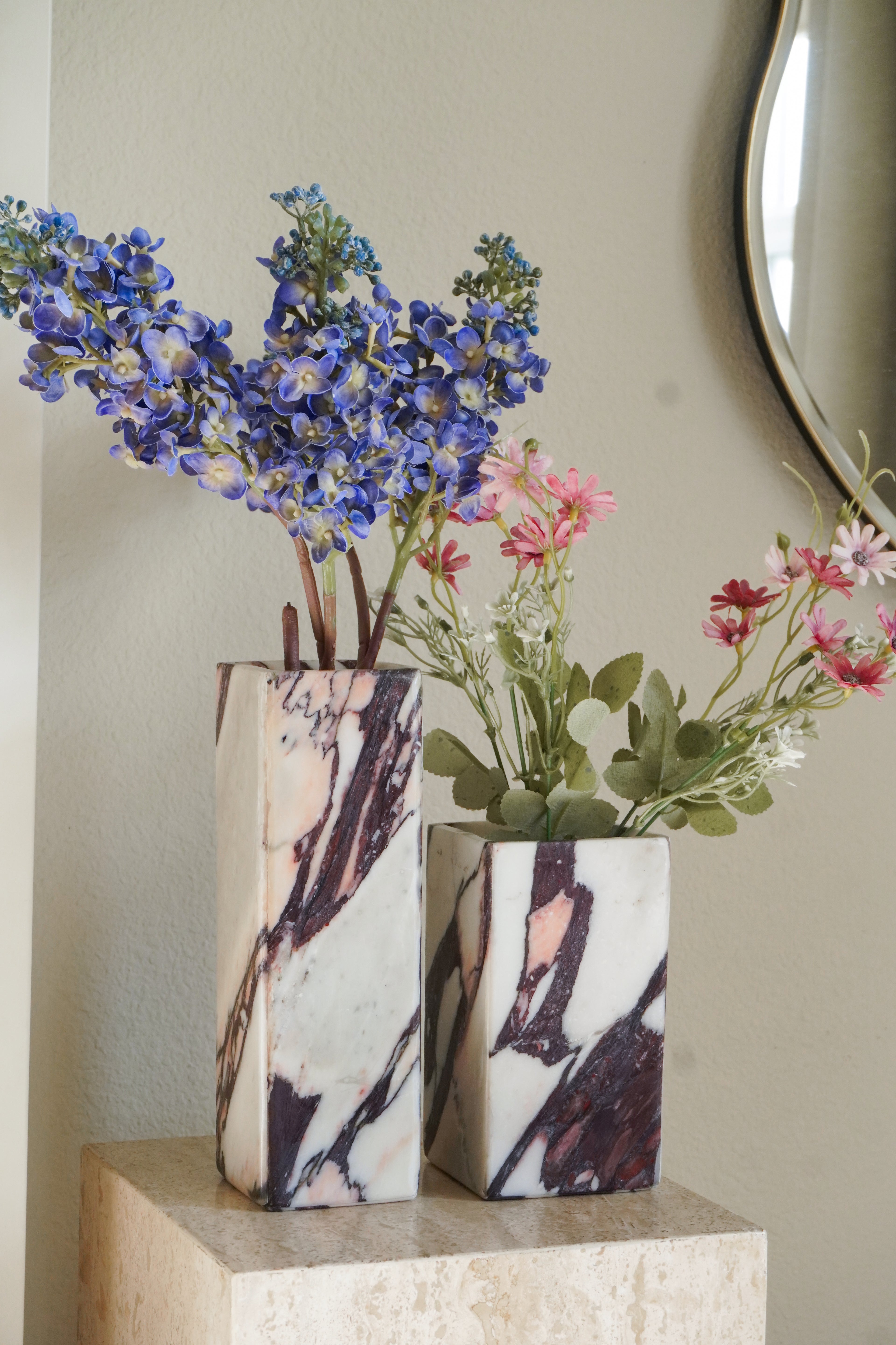 Calacatta Viola Marble Vases--2 sizes