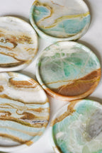 Luxury Green Blue Marble Tray Collection---Various Shape