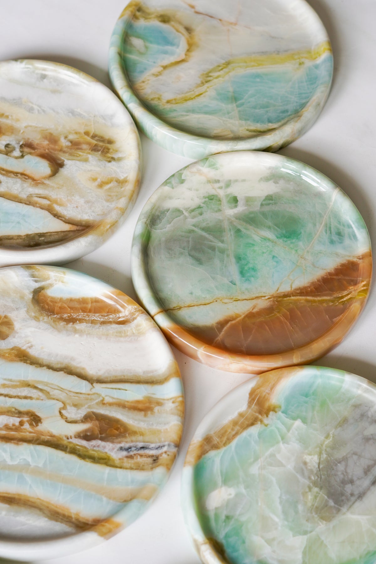 Luxury Green Blue Marble Tray Collection---Various Shape