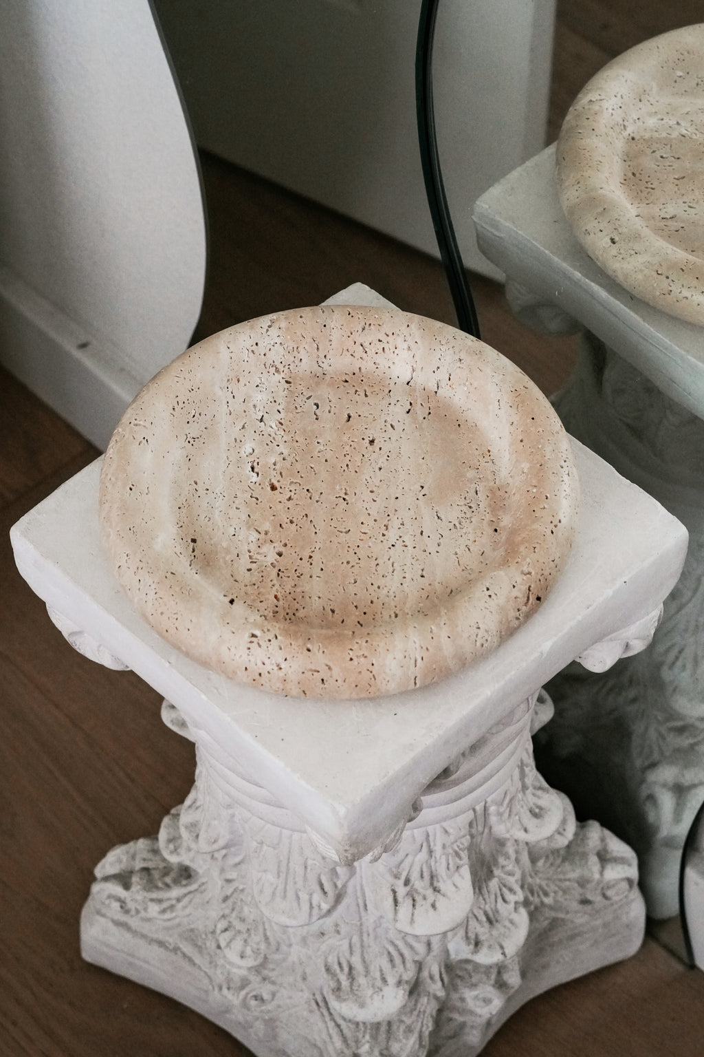 Travertine Round Marble Tray