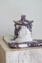 Luxury Blue Marble Carousel Horse Lidded Jar--Muti-Color