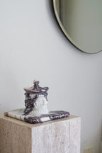 Luxury Blue Marble Carousel Horse Lidded Jar--Muti-Color