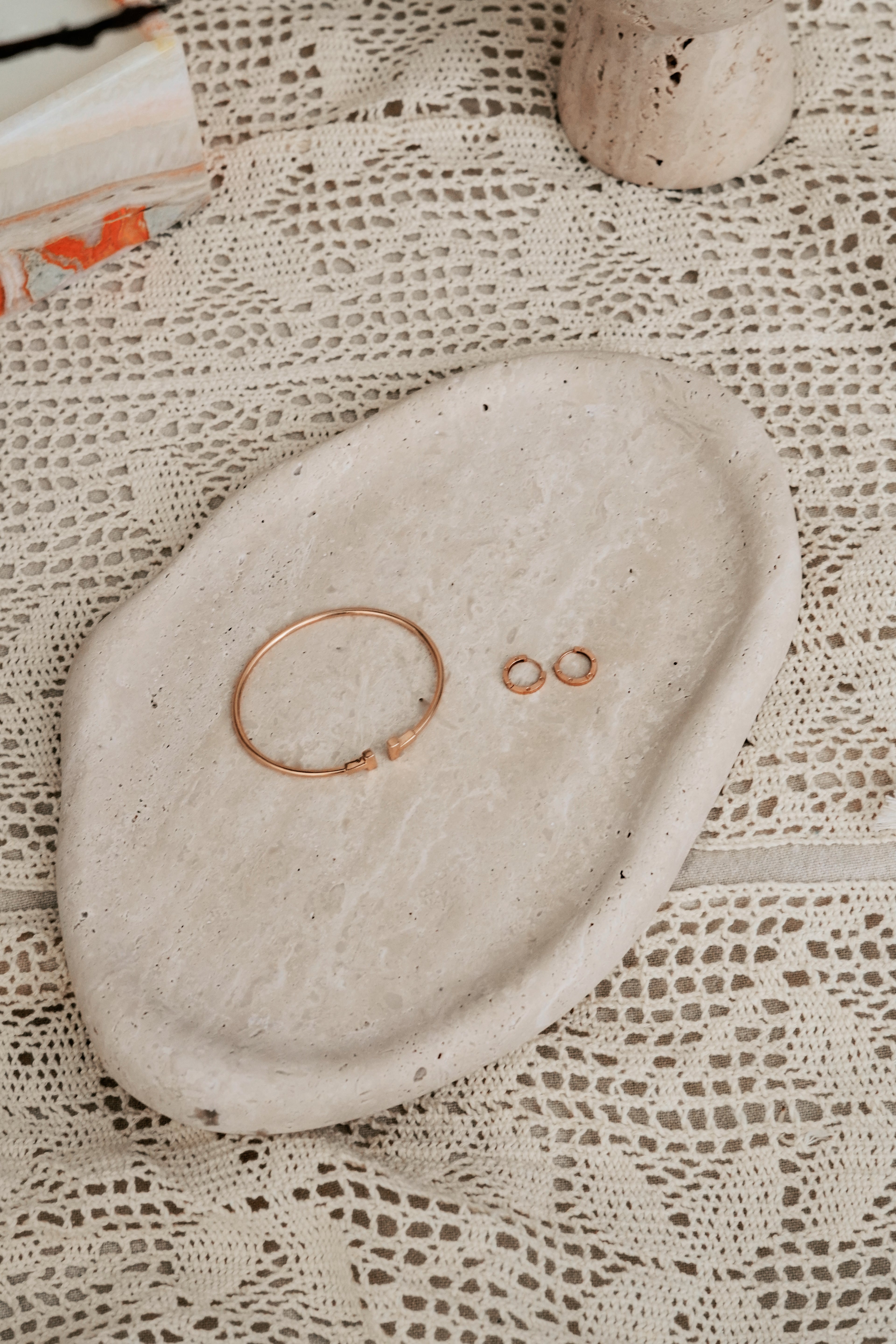 Travertine Cloud Decorative Tray