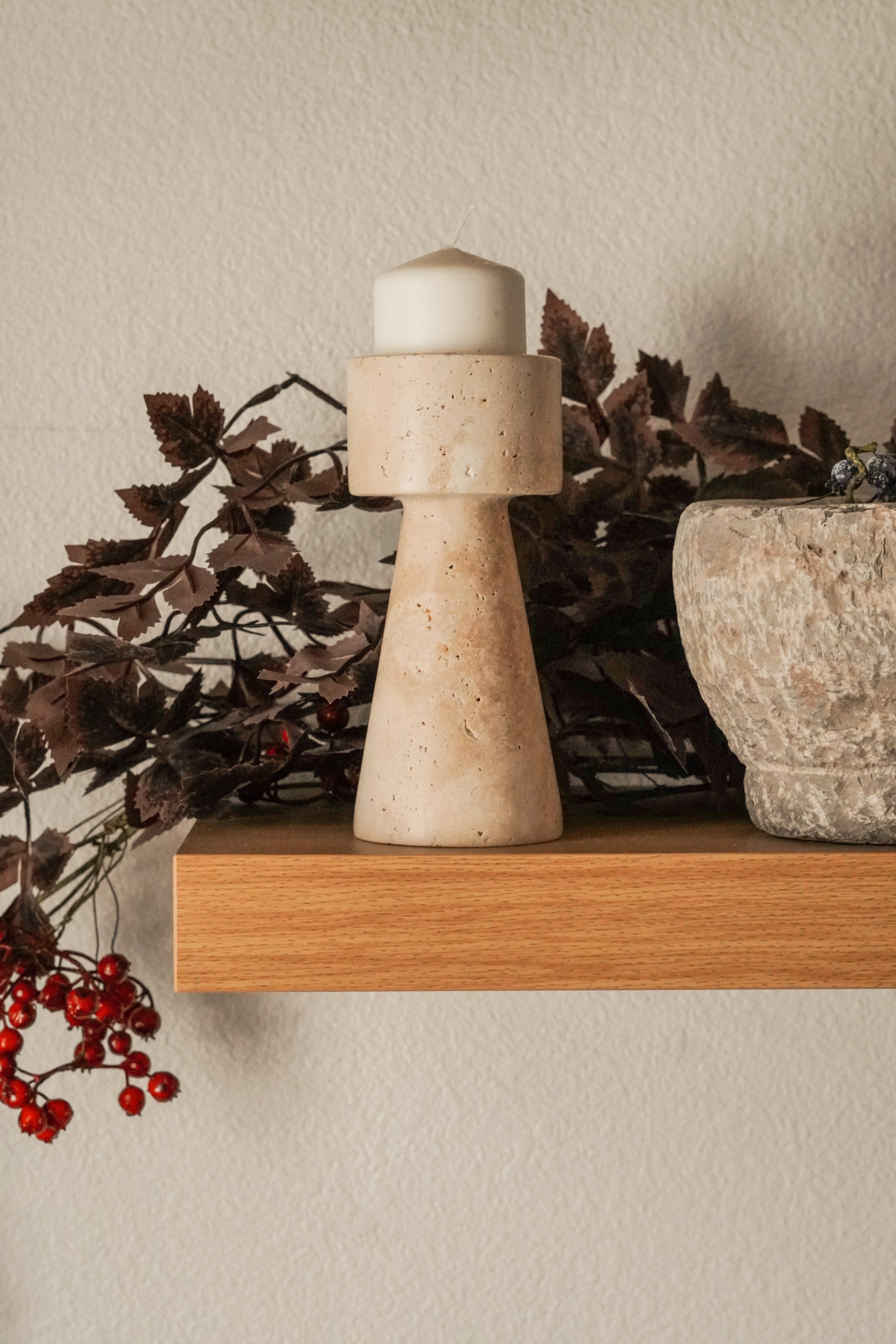 Travertine Candle Holder