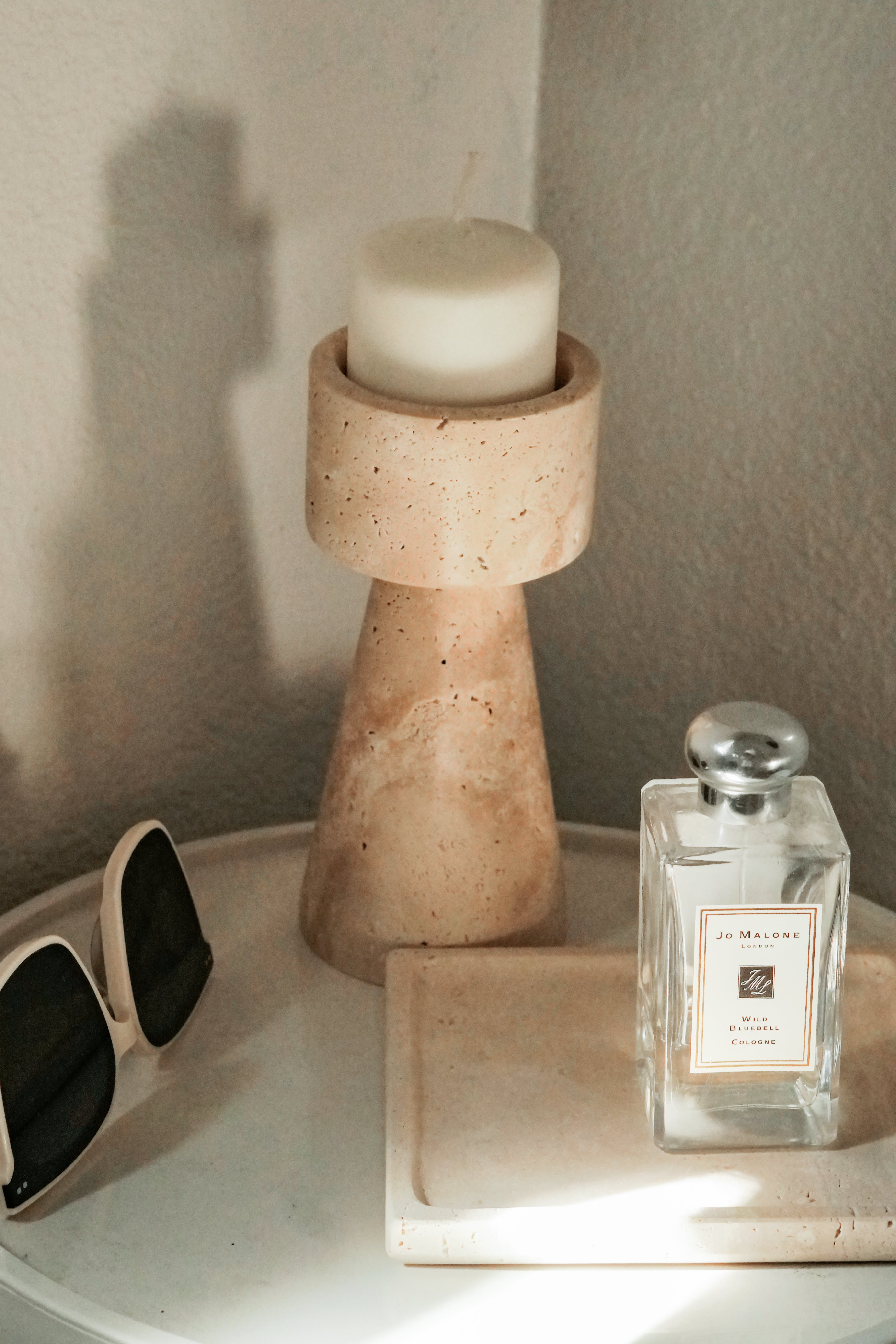 Travertine Candle Holder