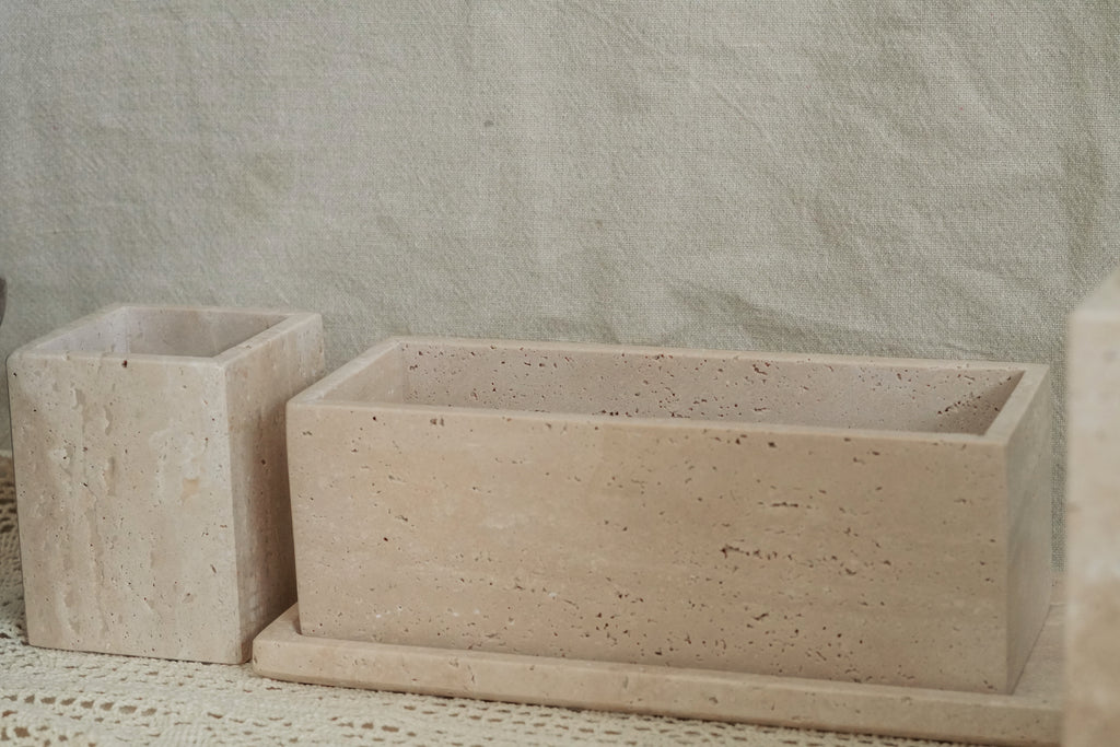Travertine Bath Set