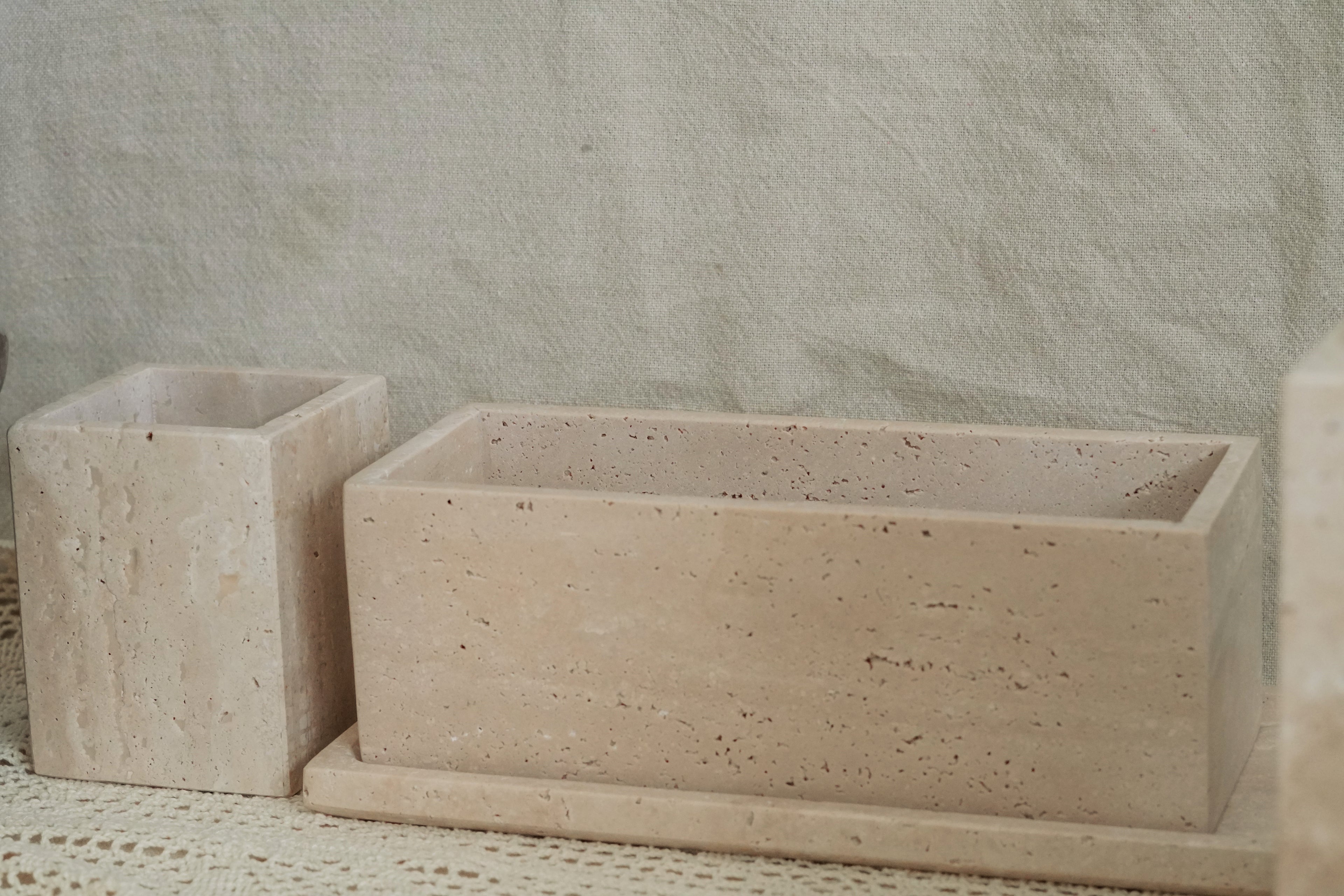 Travertine Bath Set