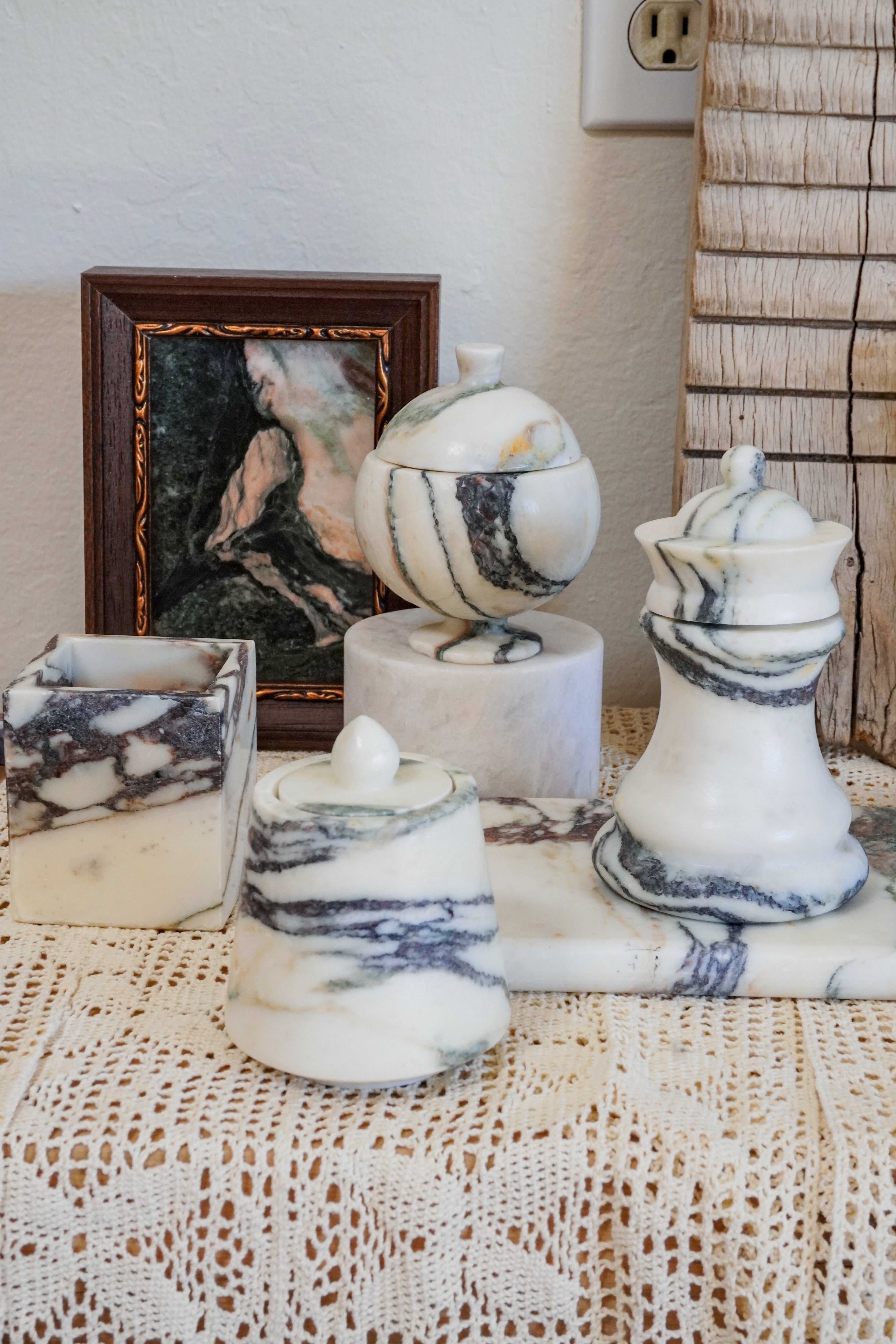 Calacatta Viola Marble Kitchen Decor Set