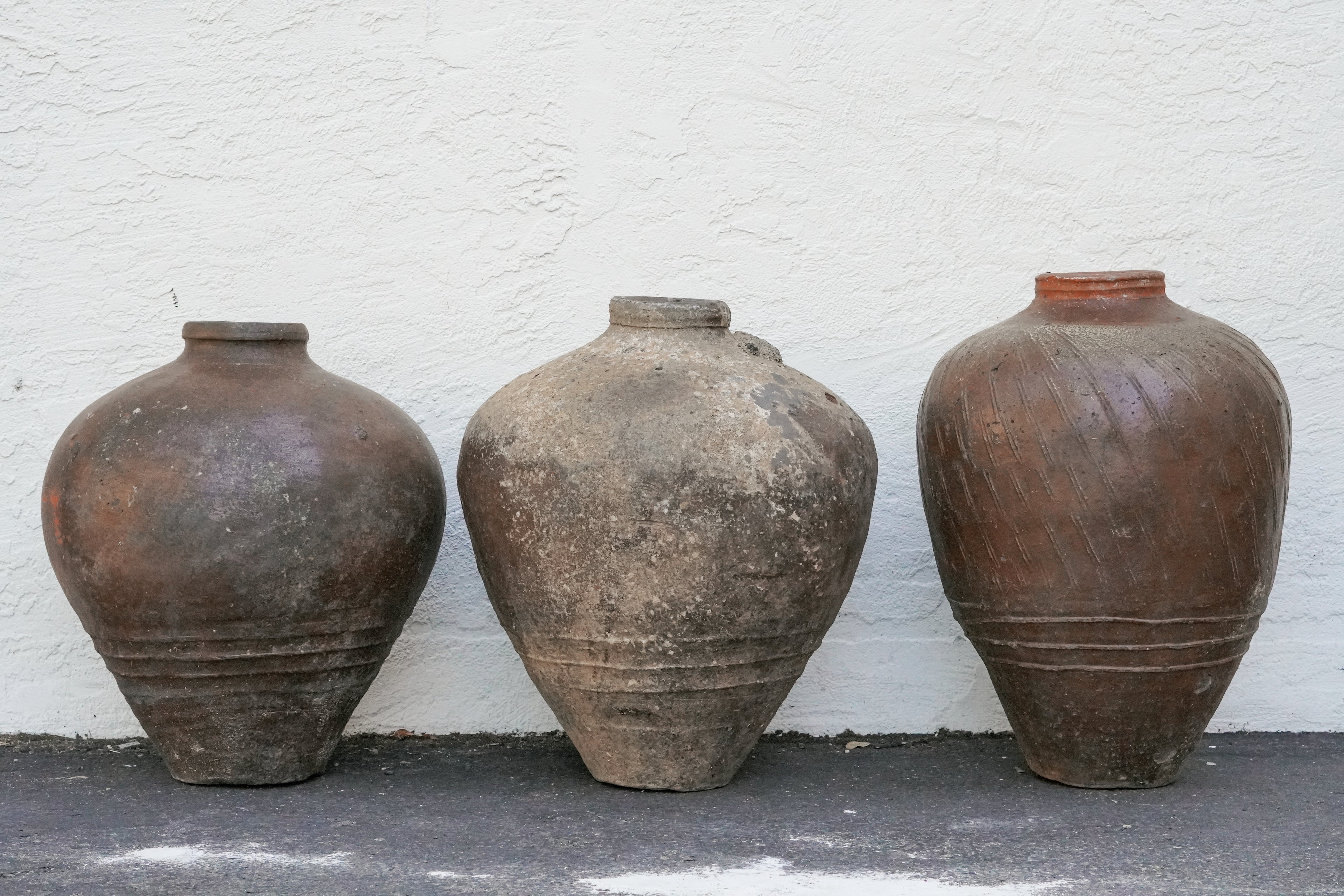 Vintage Chinese Earthenware Pot--Large Tall