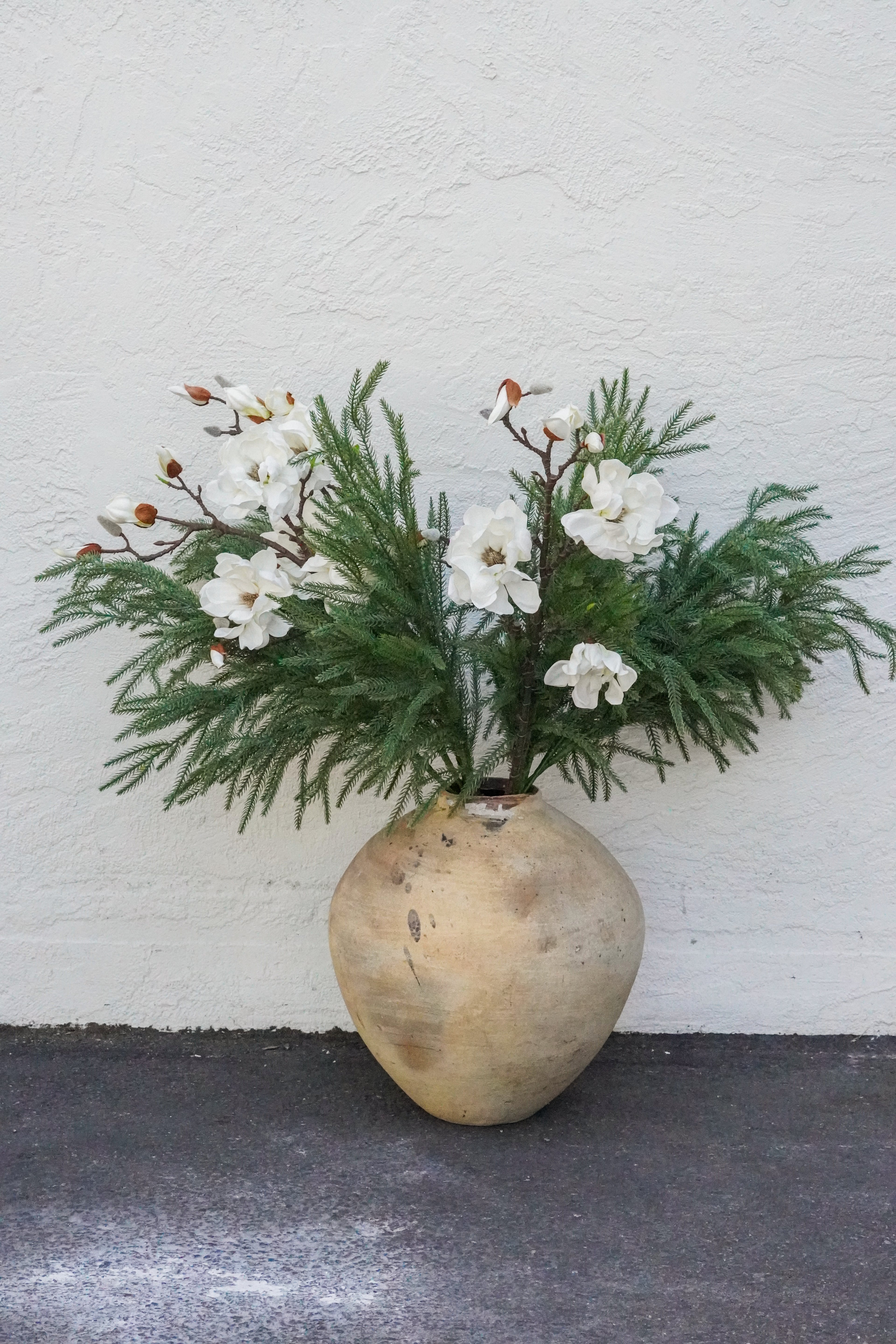 White Vintage Rustic Pot