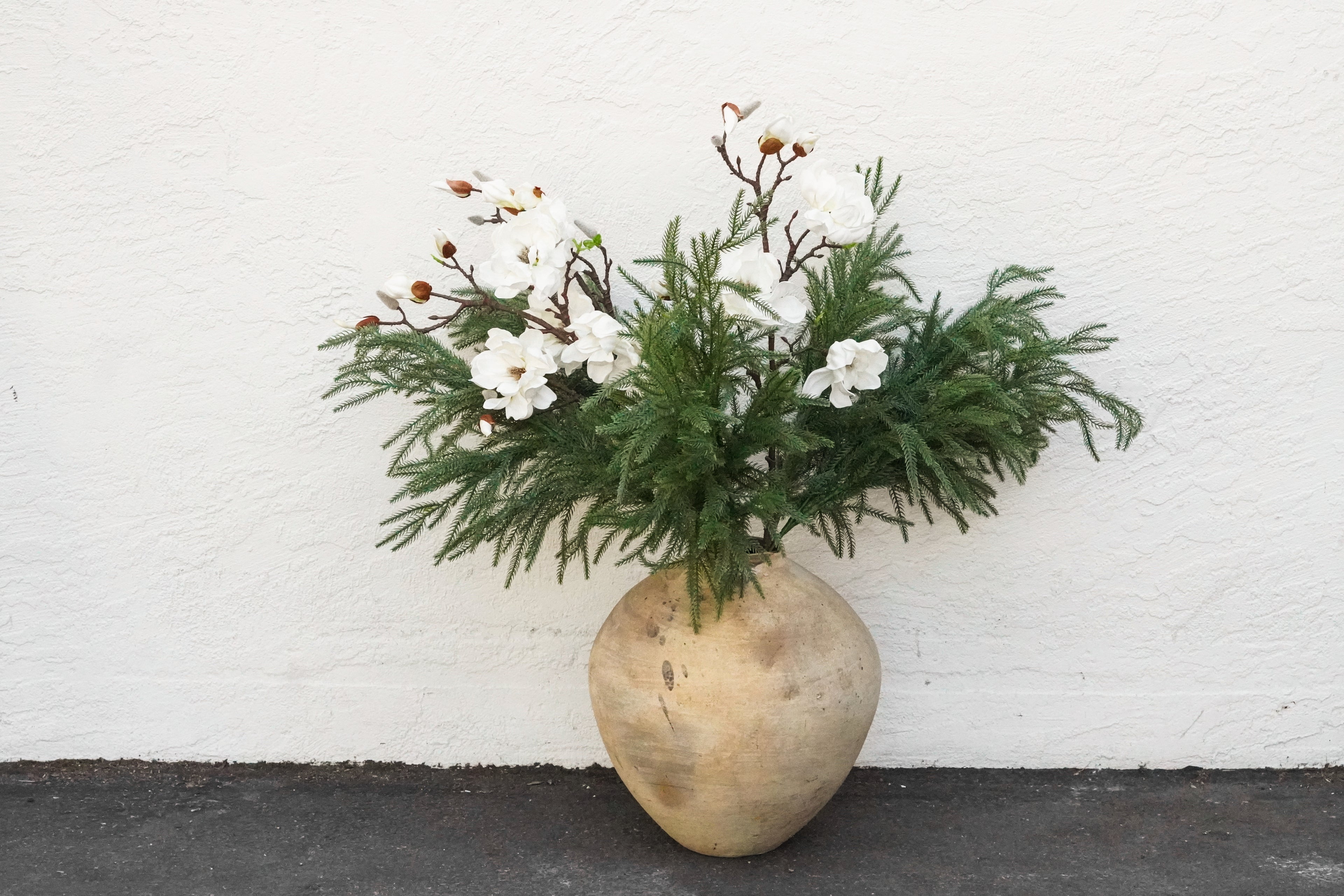 White Vintage Rustic Pot