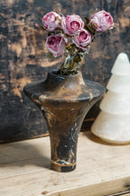 Sculptural Black Gold Marble Vase
