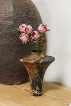 Sculptural Black Gold Marble Vase