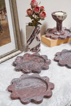 Calacatta Viola Round Scalloped Marble Tray