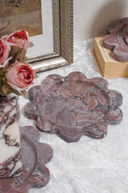 Calacatta Viola Round Scalloped Marble Tray
