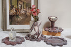 Calacatta Viola Round Scalloped Marble Tray