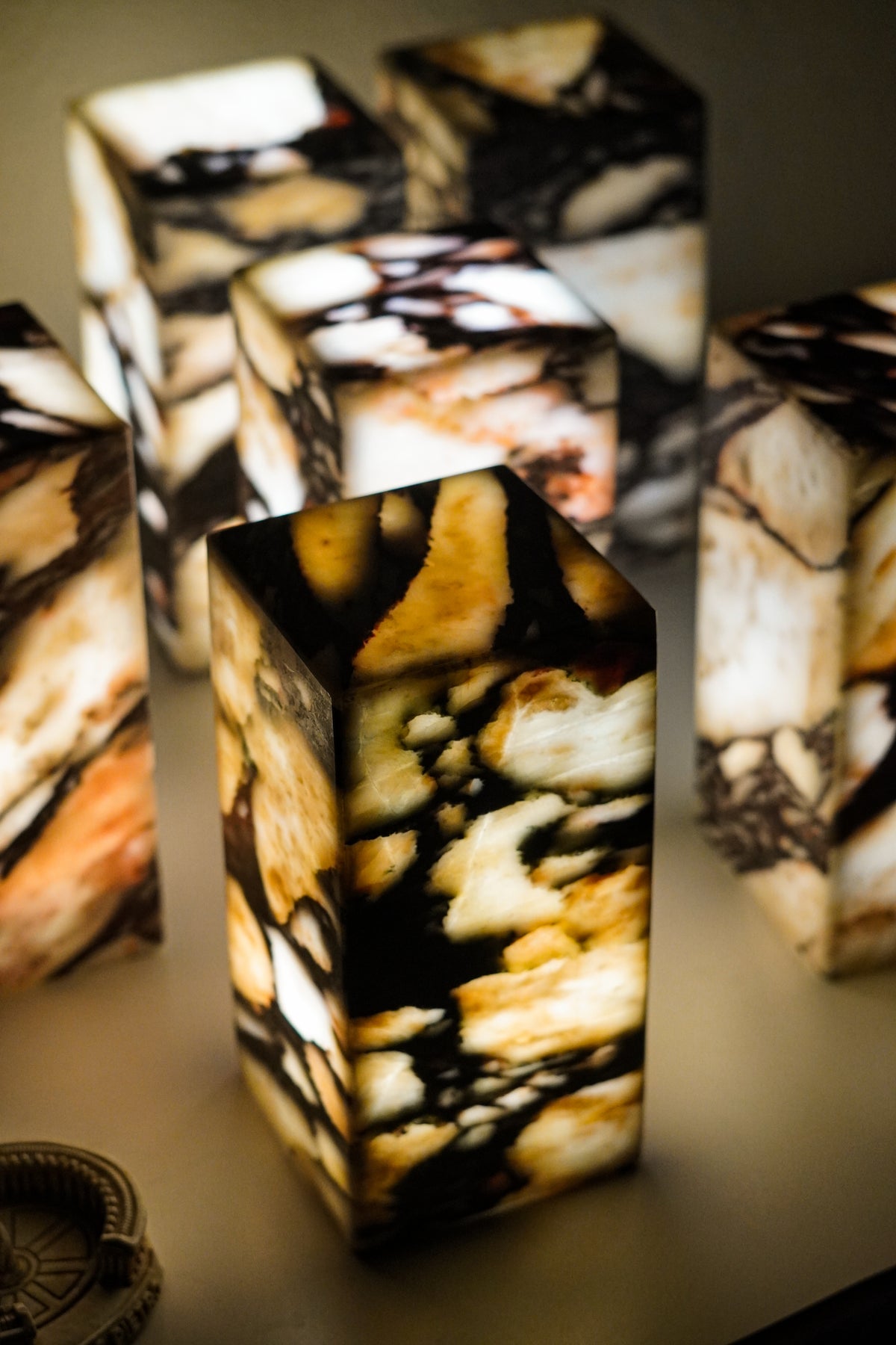 Italian Calacatta Viola Marble Touch Lamp