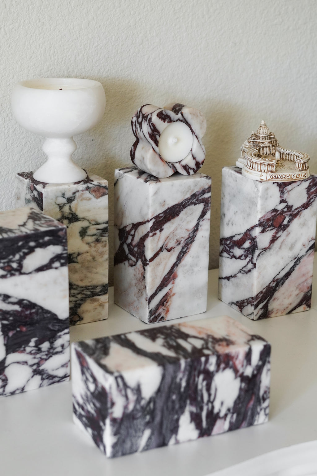 Italian Calacatta Viola Marble Touch Lamp