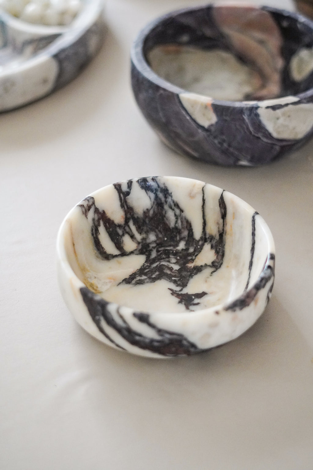 Italian Calacatta Viola Marble Bowl--Medium