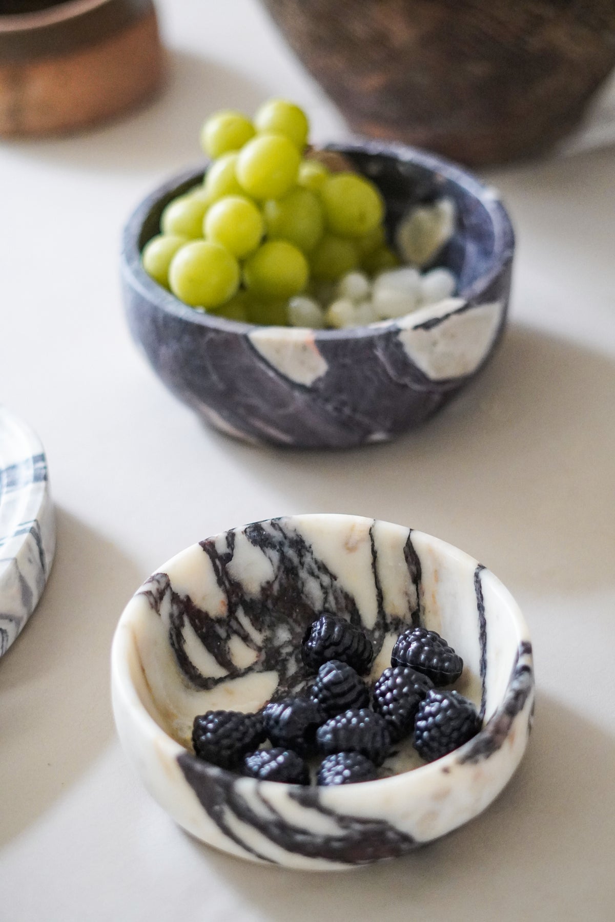 Italian Calacatta Viola Marble Bowl--Medium